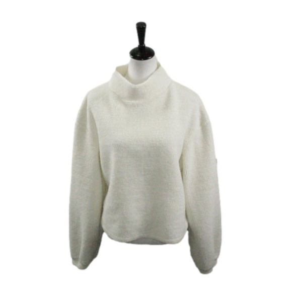 H&M Tops - H&M Cream Fuzzy Mock Neck Long Sleeve Top Size Medium